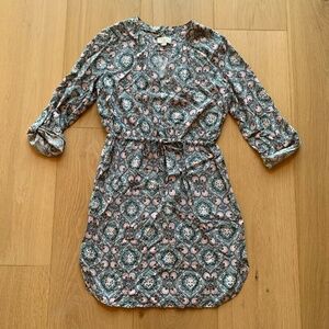 Loft Outlet Dress Size S, in Small Floral Print Elastic Tie Waist V-Neck